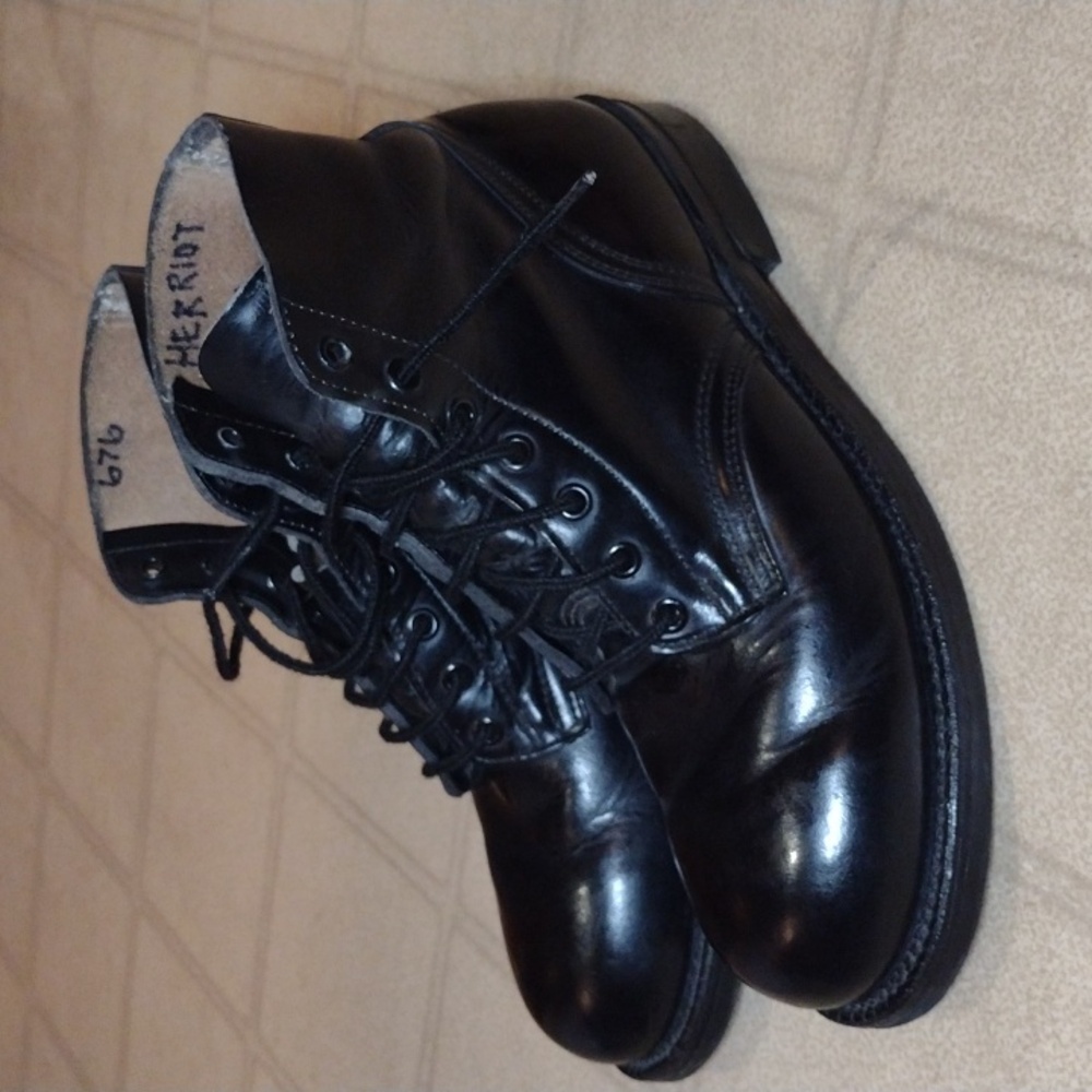 Biltrite H.H. Brown 1998 Army Combat Boots Black Leather Size 7E Vintage